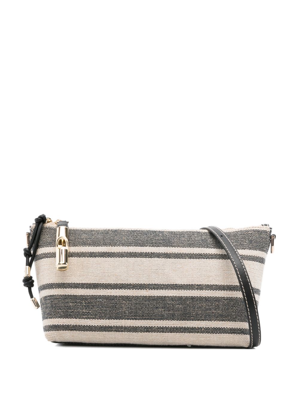 Rectangular Striped Woven Clutch