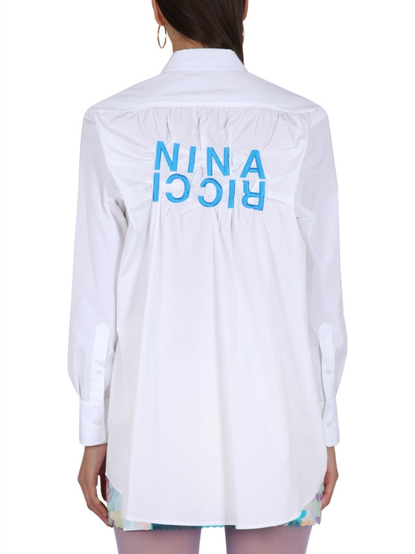 Relaxed Fit White Button Closure Shirt