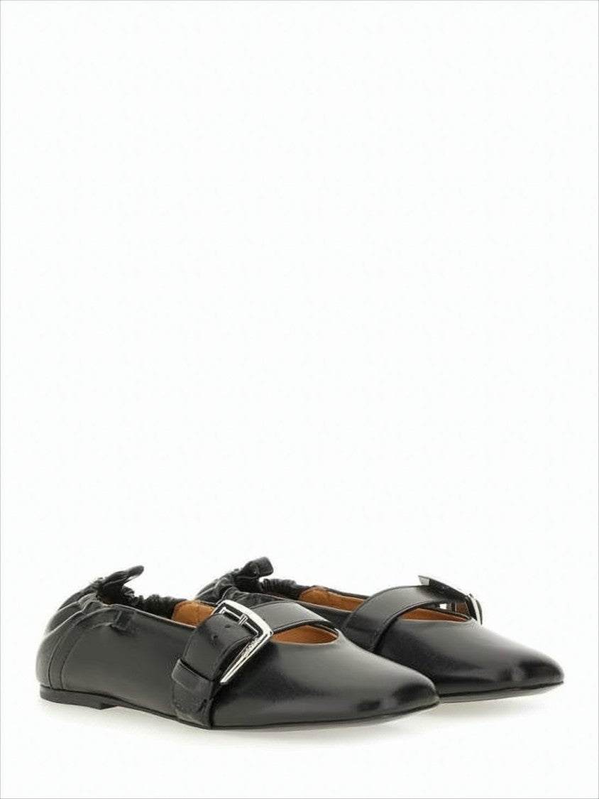 Pointed Toe Flat Shoes with Buckle Strap