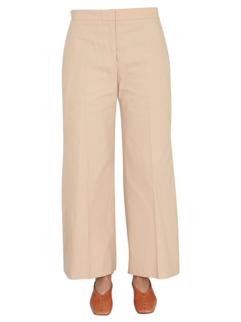 High-Waisted Wide-Leg Trousers With Front Closure