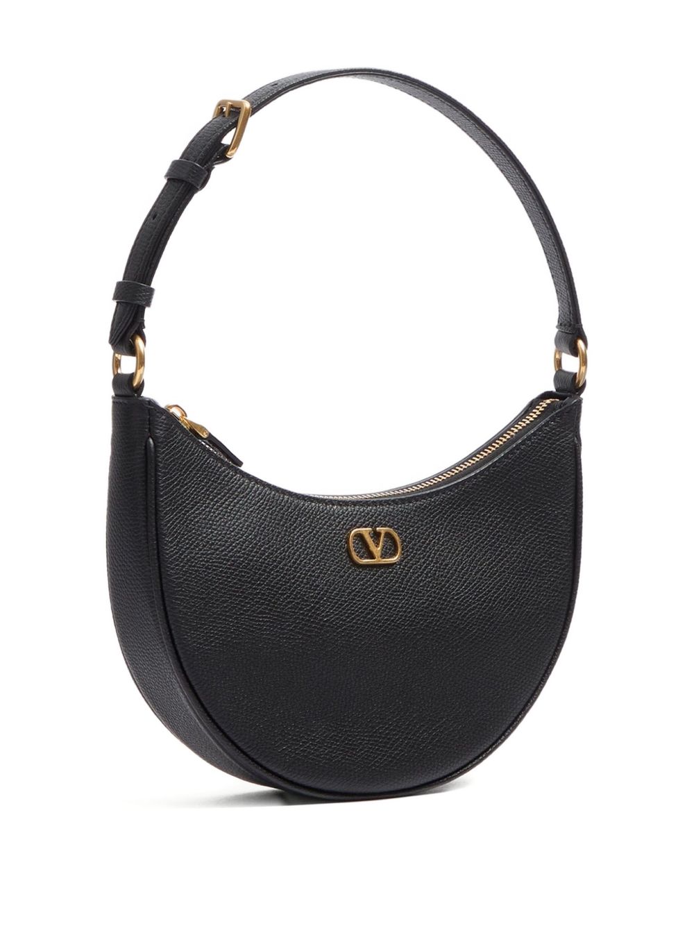 Crescent-Shaped Handbag In Textured Leather