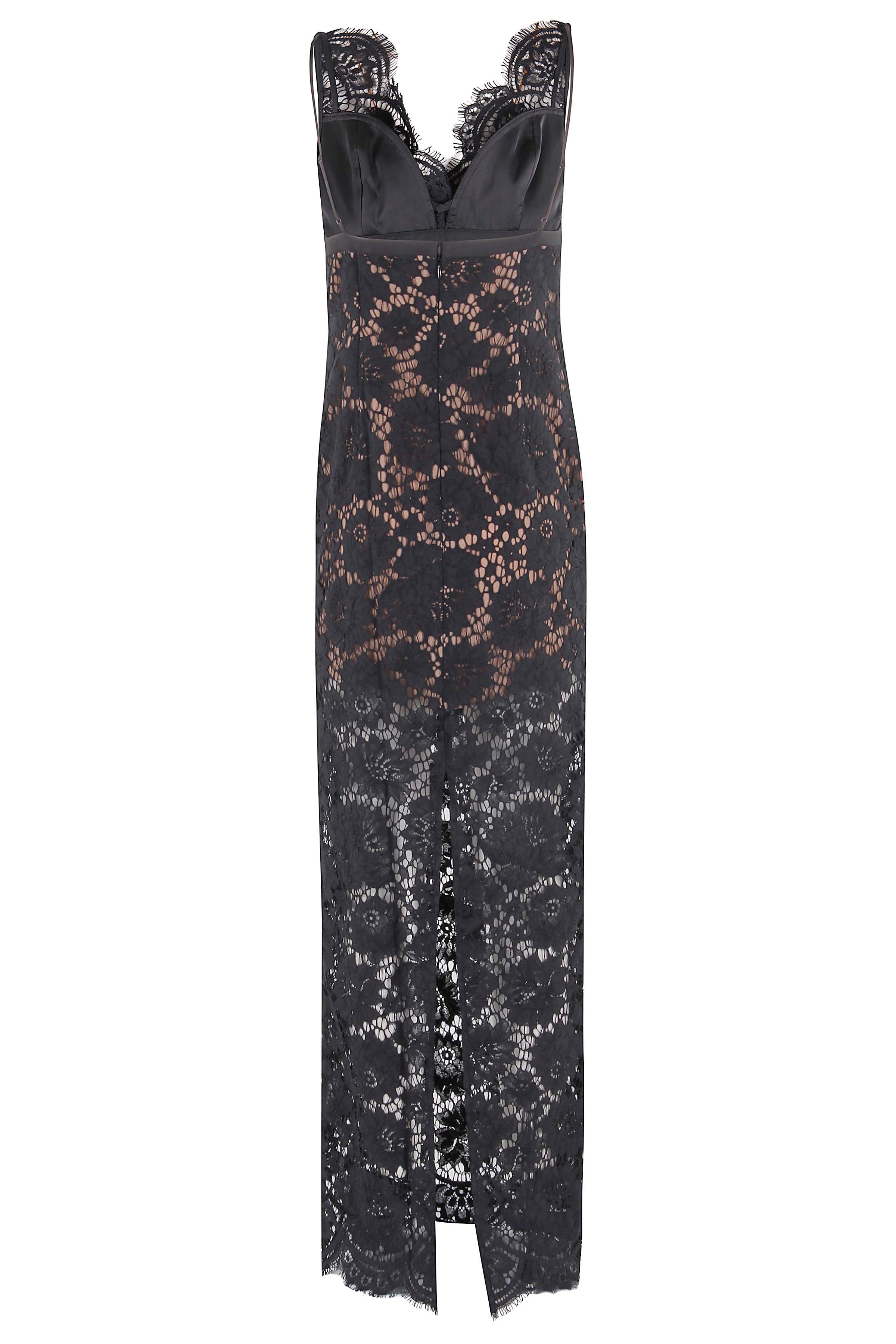 Black Floral Lace Maxi Dress