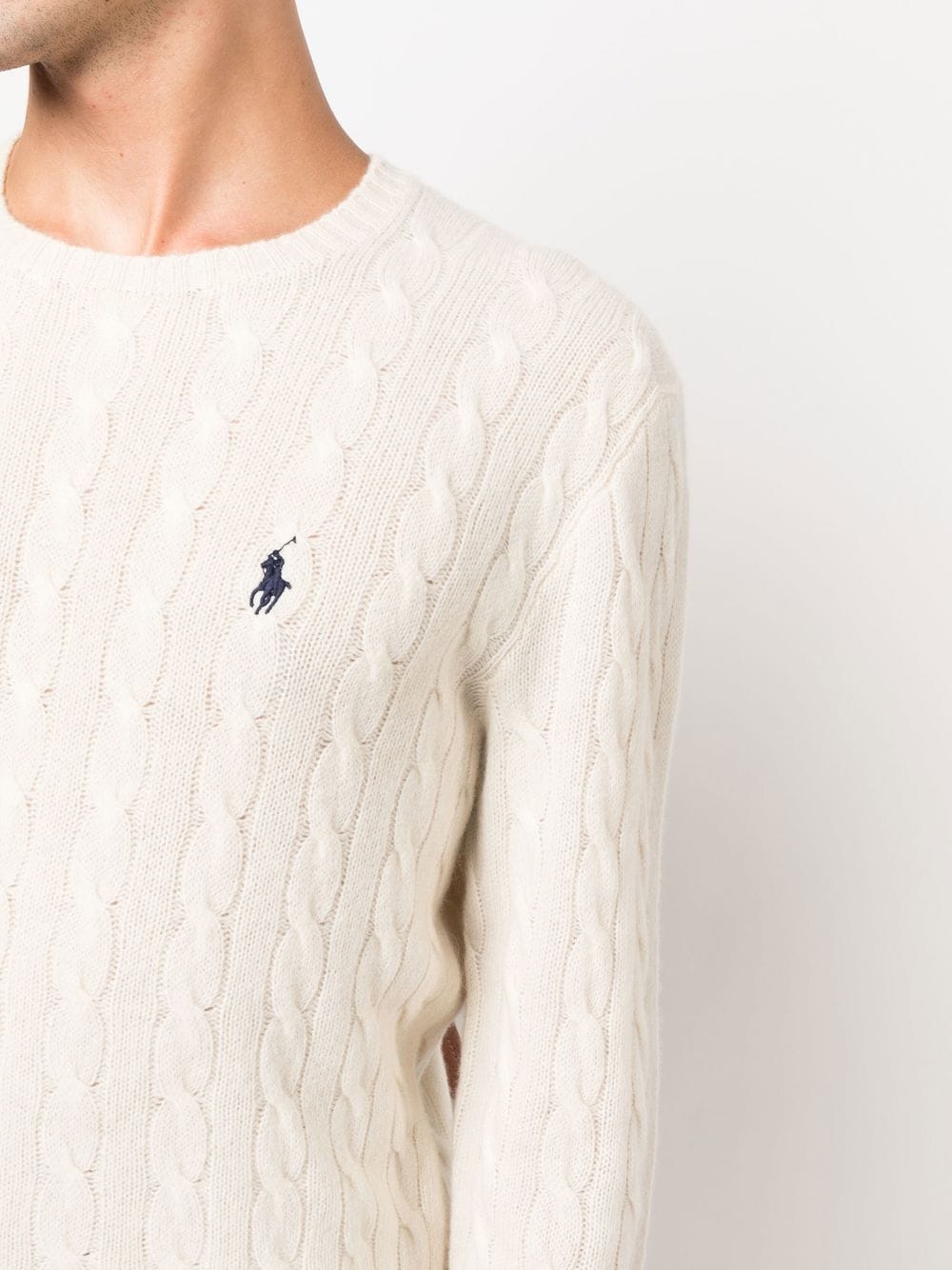 White Cable-Knit Sweater