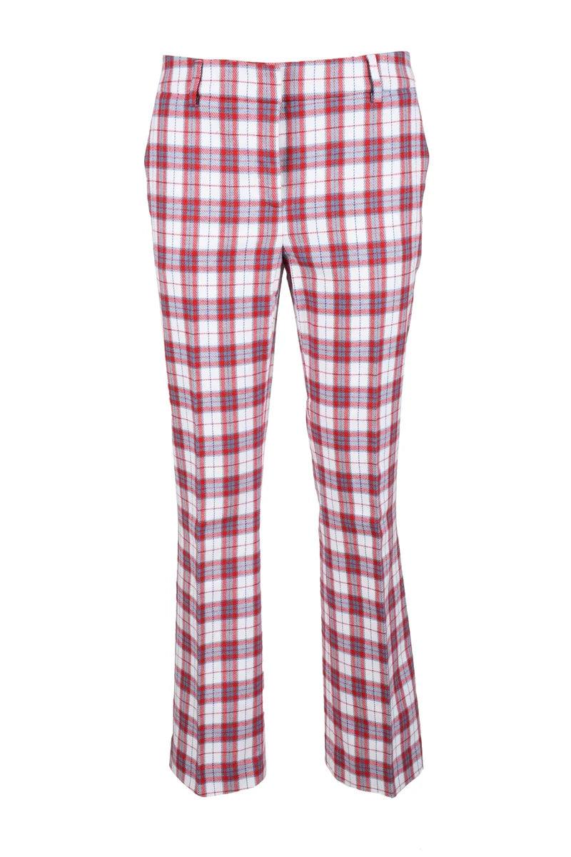 Plaid Trousers with Classic Fit