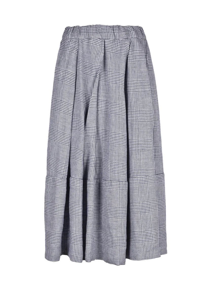 Linen Skirt - Blue/White