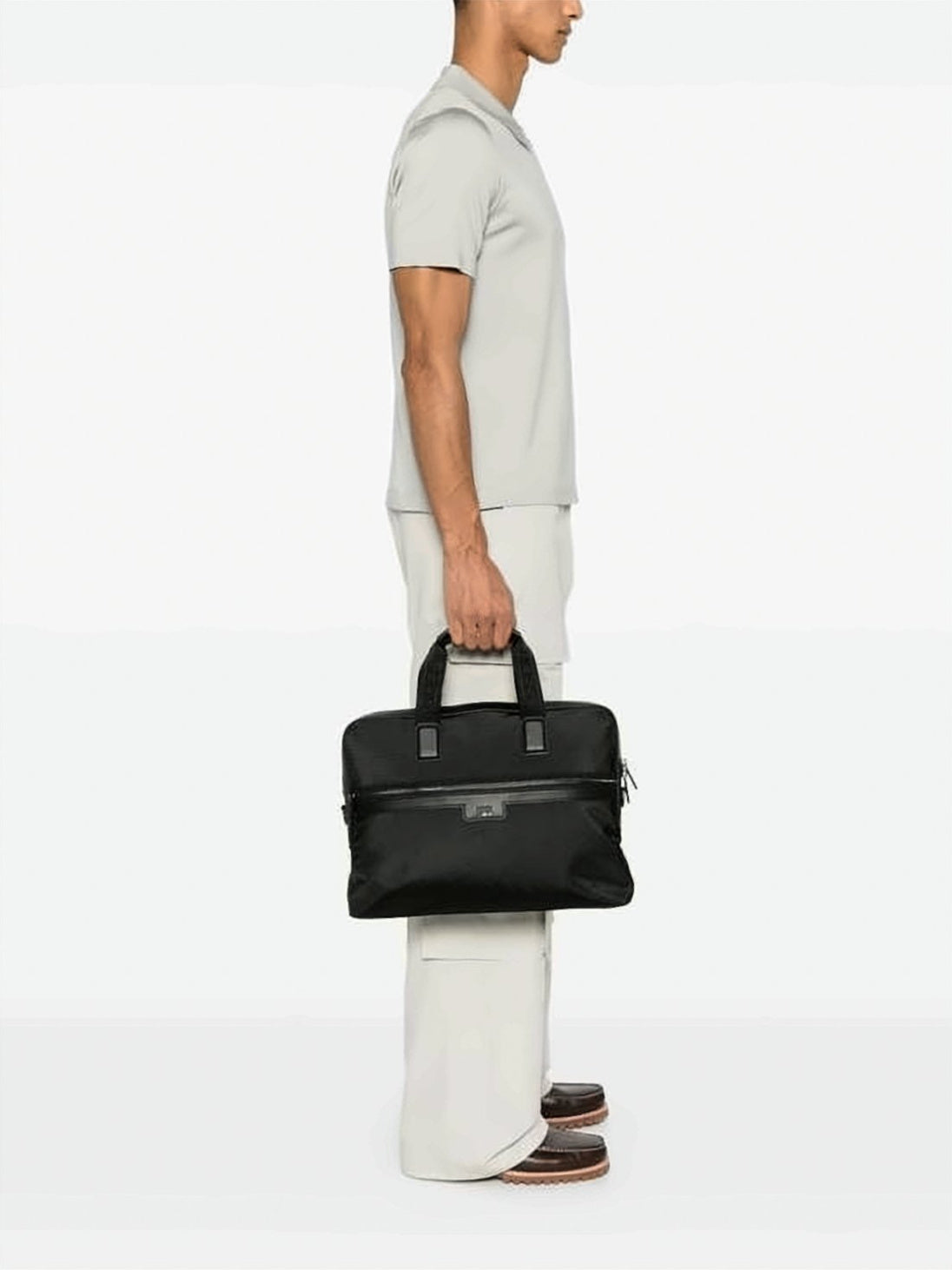 Minimalist Black Recycled Polyester Shoulder Bag