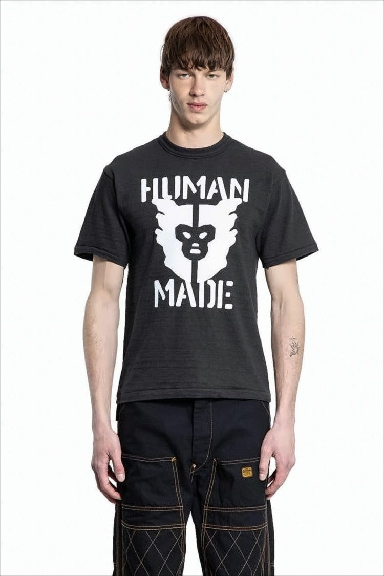 Short-Sleeve Crew Neck T-Shirt with Bold Graphic Print