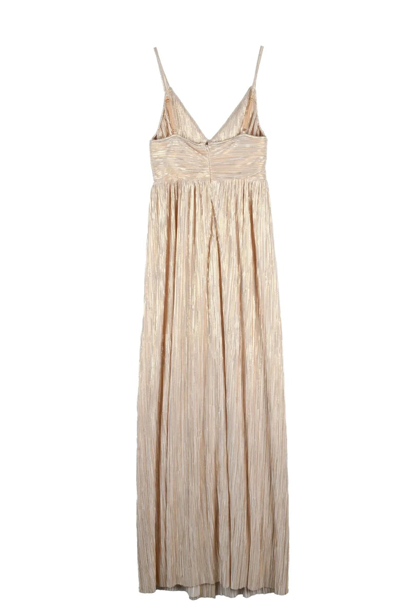 Pleated Maxi Dress - Gold
