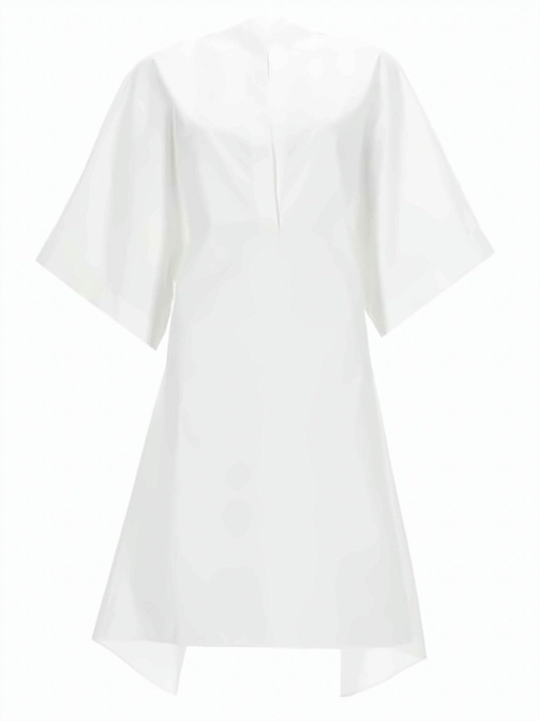 Structured Cotton Midi Dress with Asymmetrical Hemline