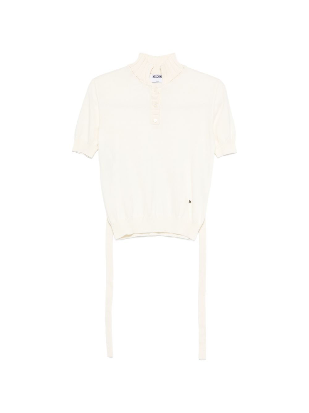 Beige Button Detail Knit Top