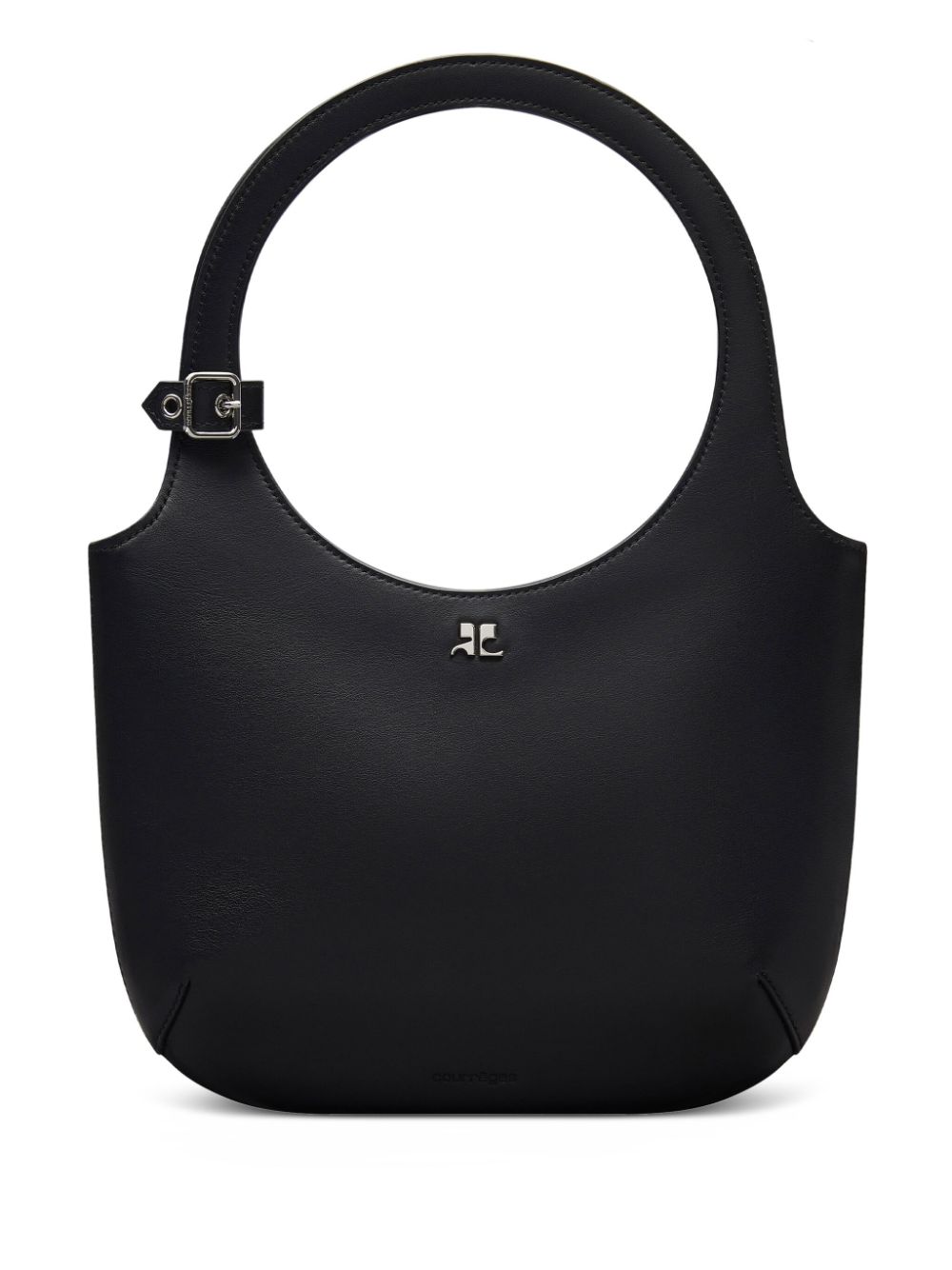Grained Black Calf Leather Handbag