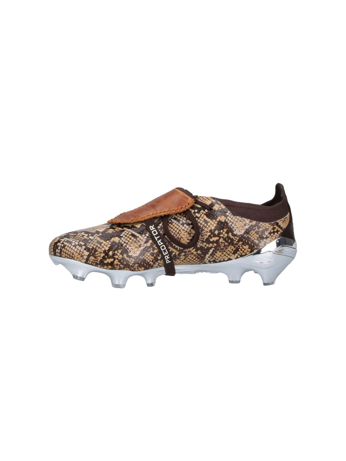 Brown Snakeskin-Patterned Upper Statement Sneakers