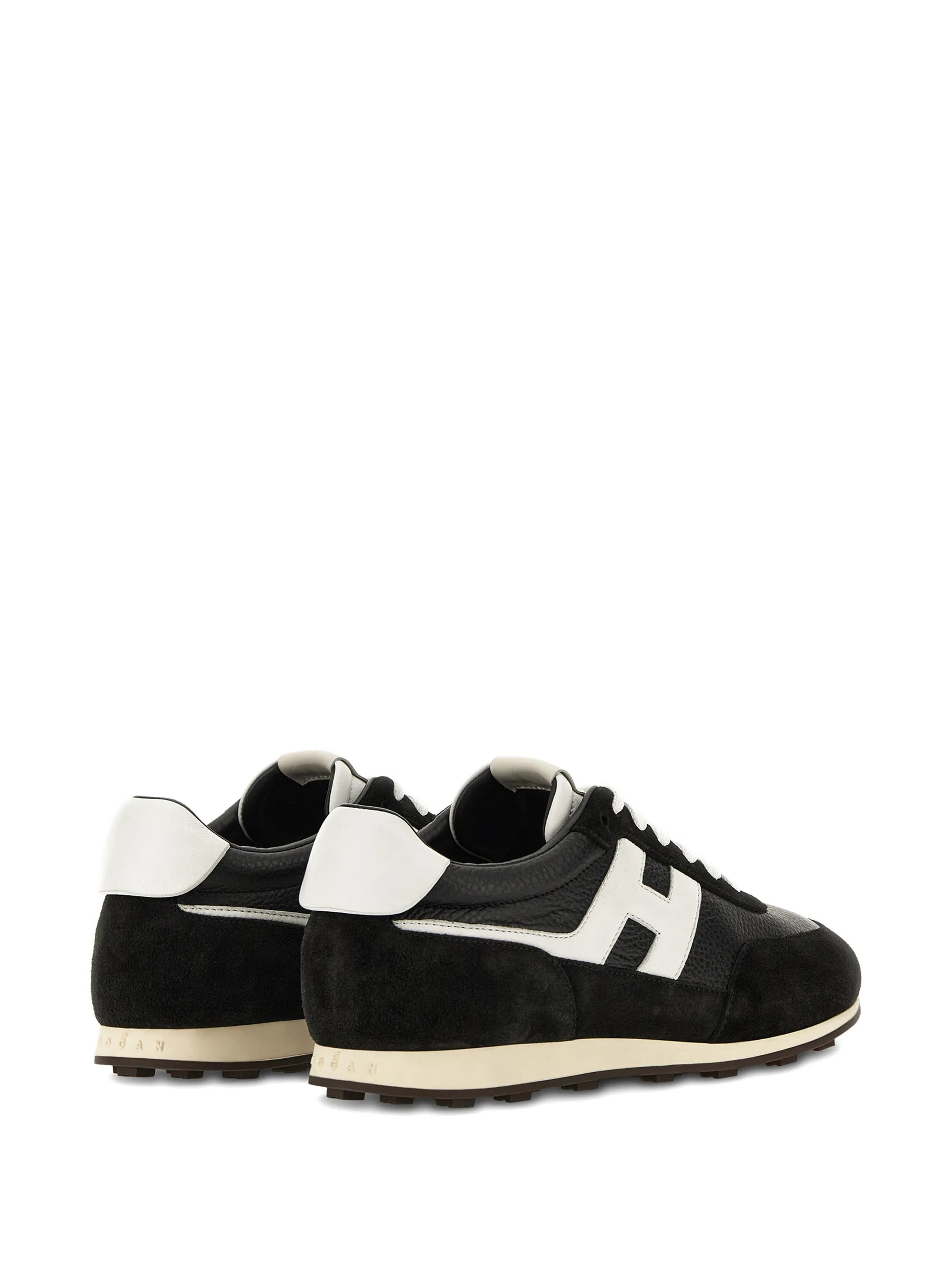 Black Low-Top White Accent Logo Sneakers