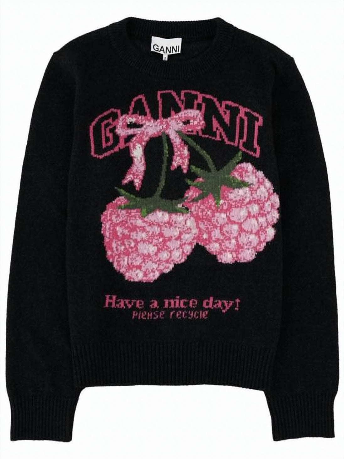 Graphic Raspberry Print Knitwear Sweater by Ganni