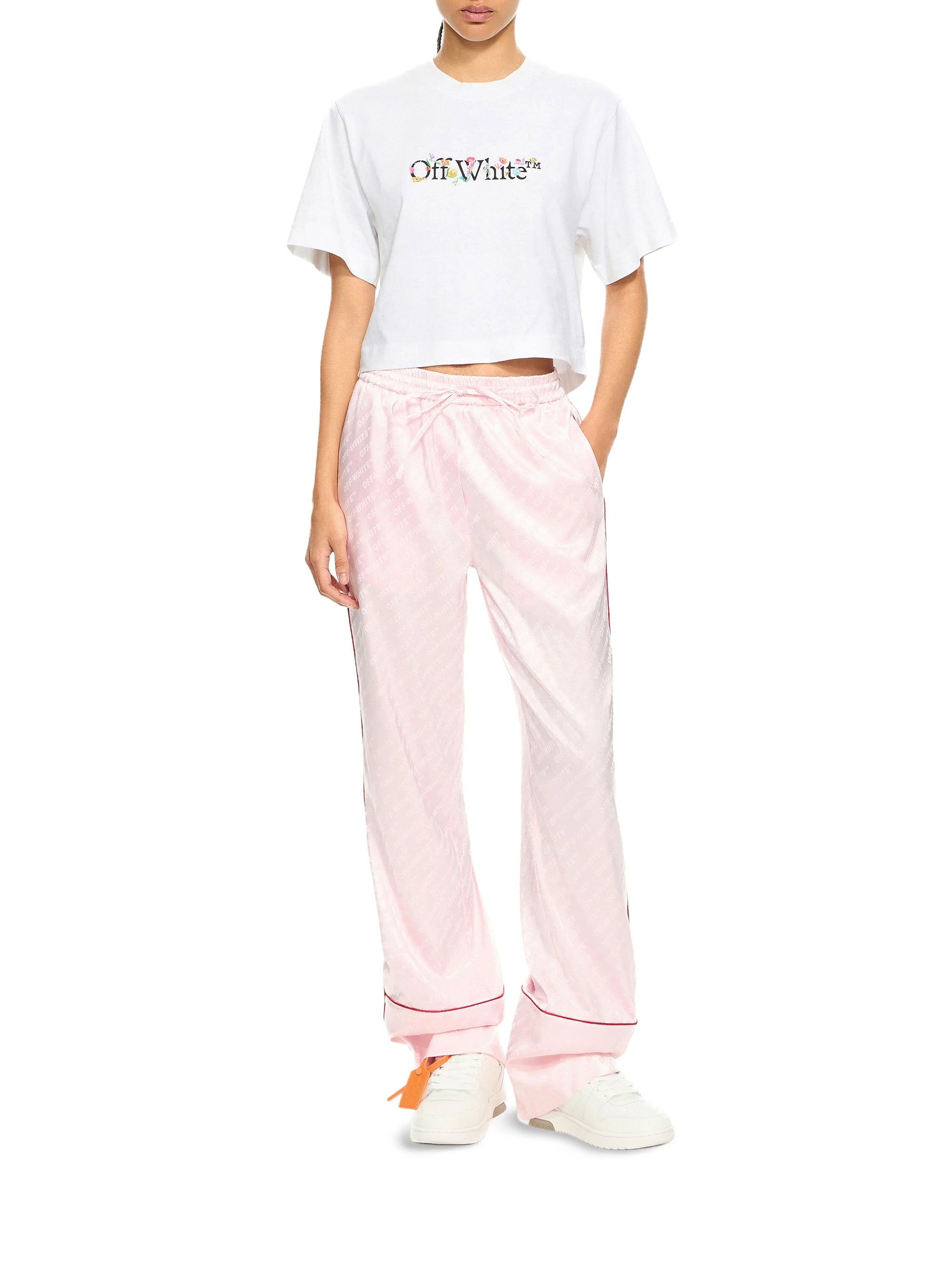 White Bookish Glowing Flower Cotton T-Shirt