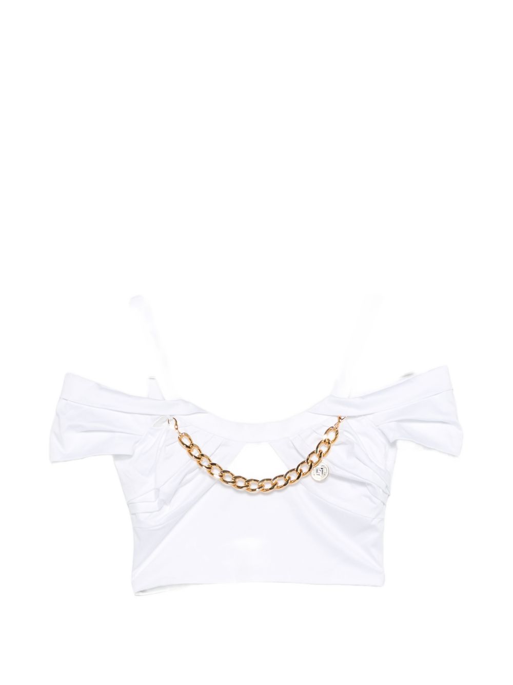 Cropped White Off-the-Shoulder Top