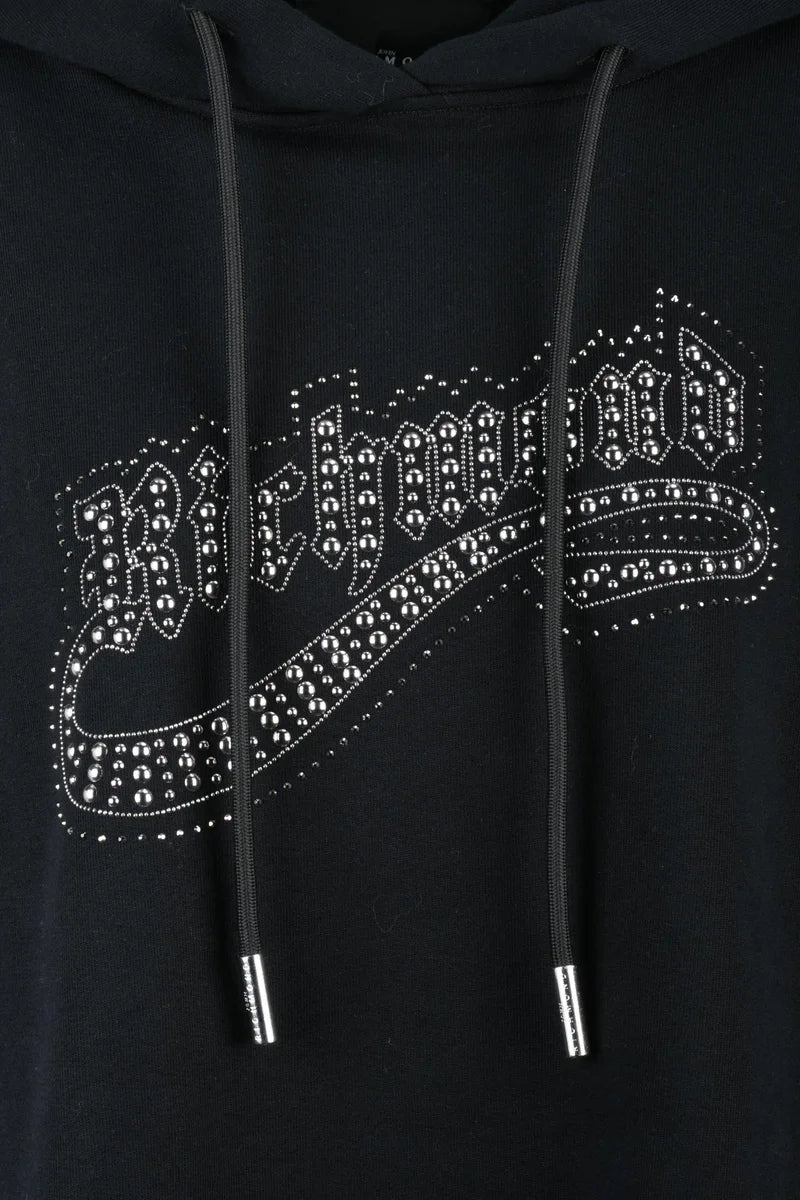 Cropped Hoodie Sweatshirt - Black