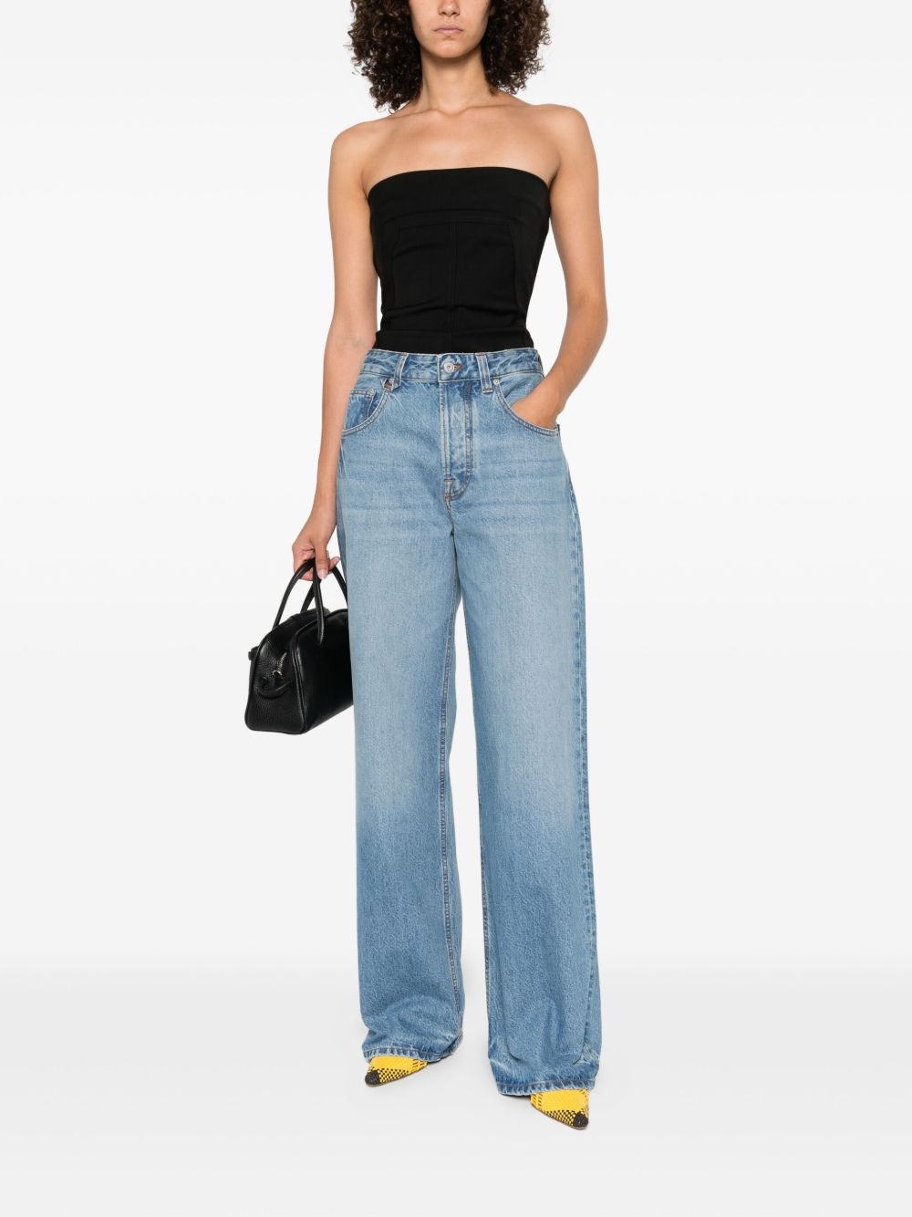 Wide-Leg Indigo Blue Denim Jeans