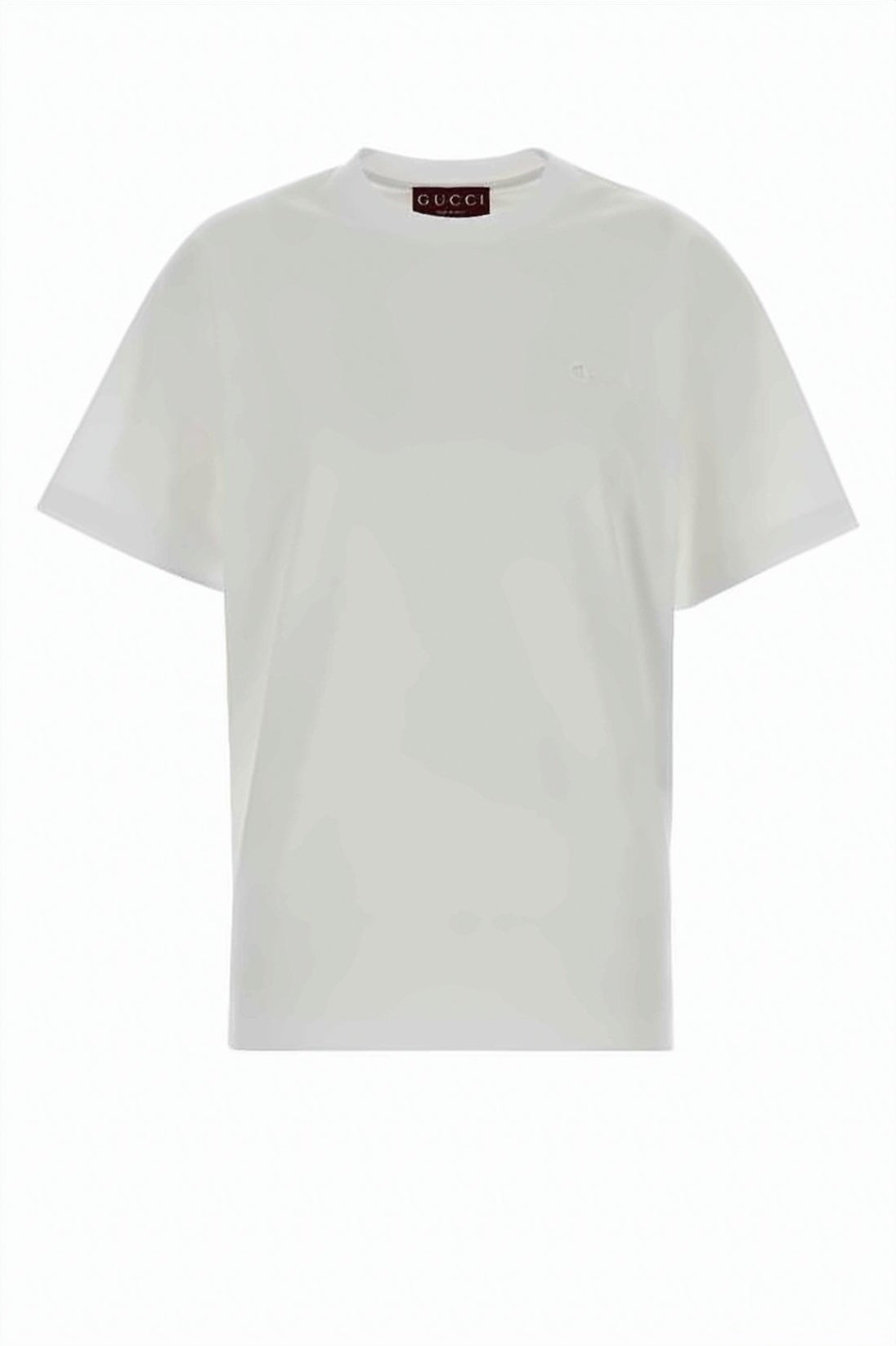 Cropped White T-Shirt with Embossed Logo Detail