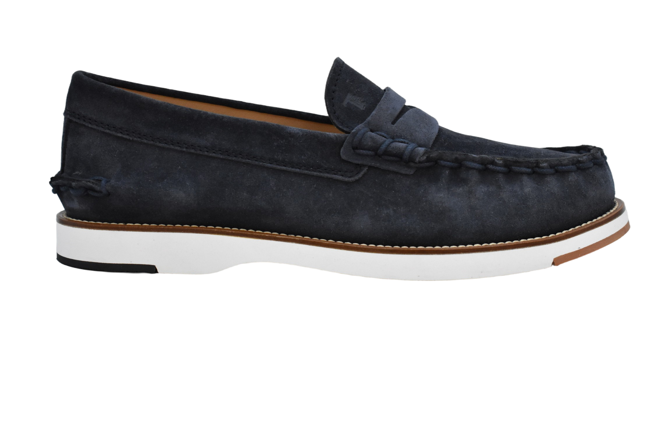 Moccasin-Inspired Blue Flat Shoes