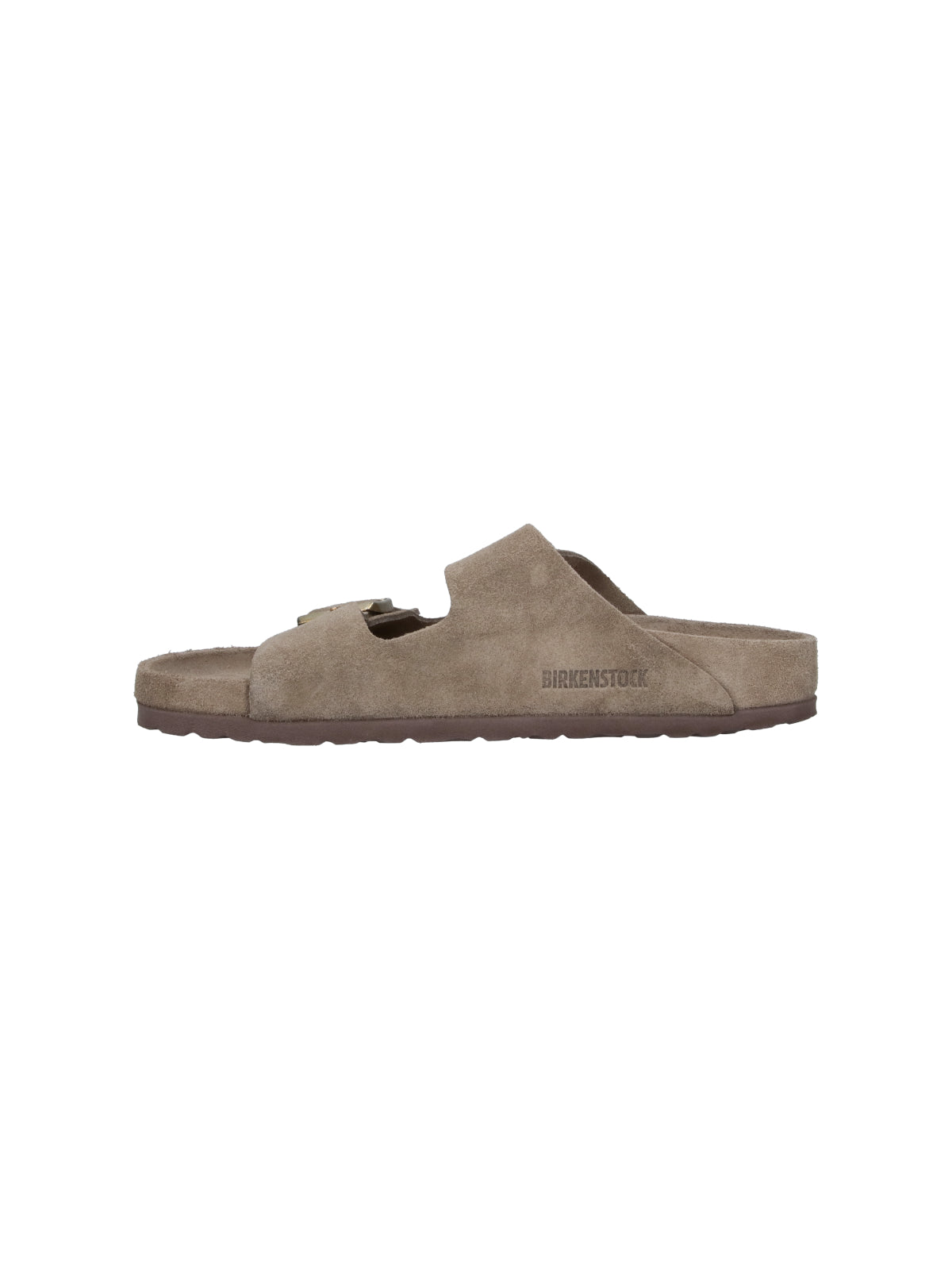 Taupe Arizona Suede Double Strap Sandals