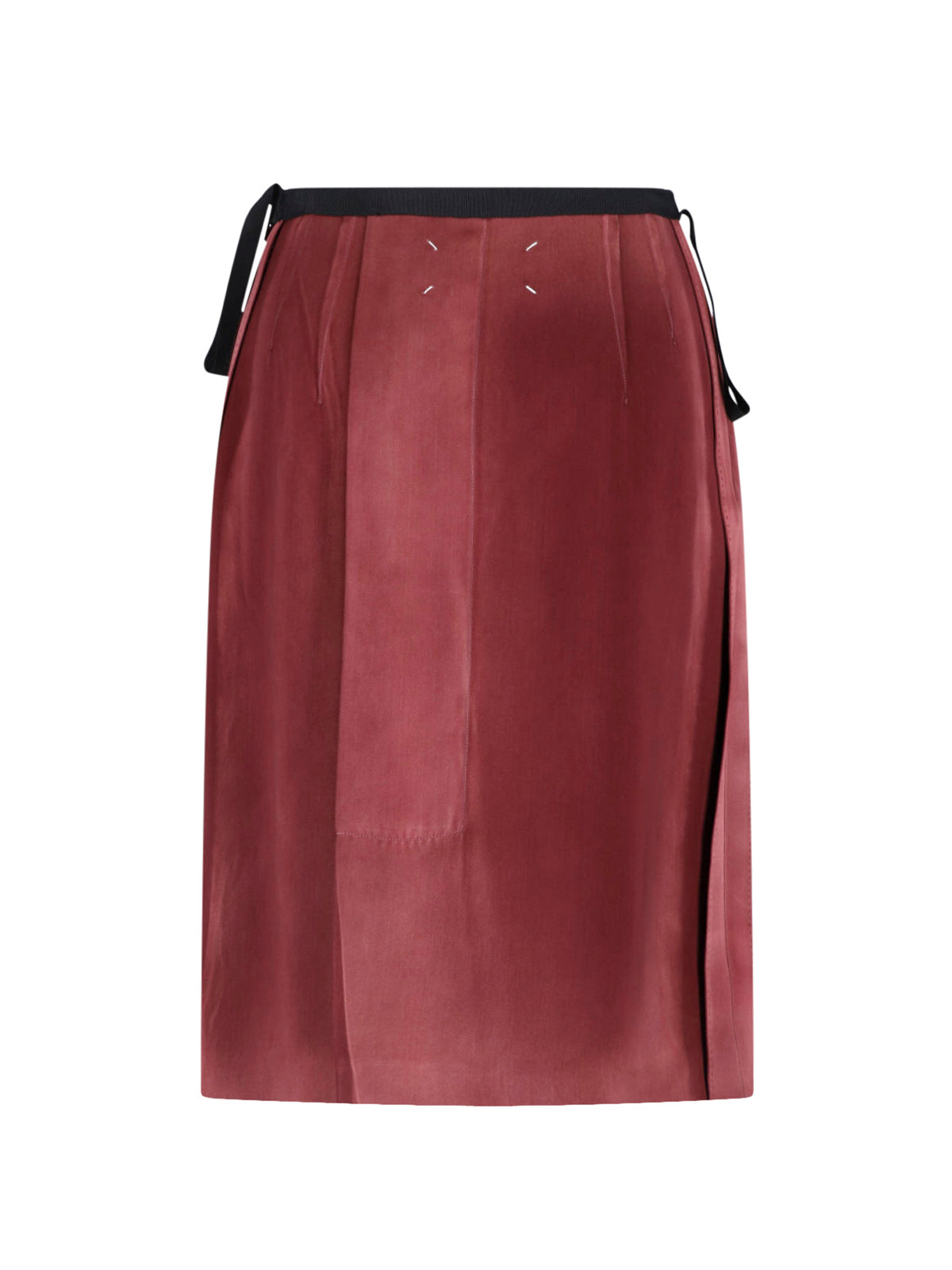 Bordeaux Viscose Midi Darts Skirt