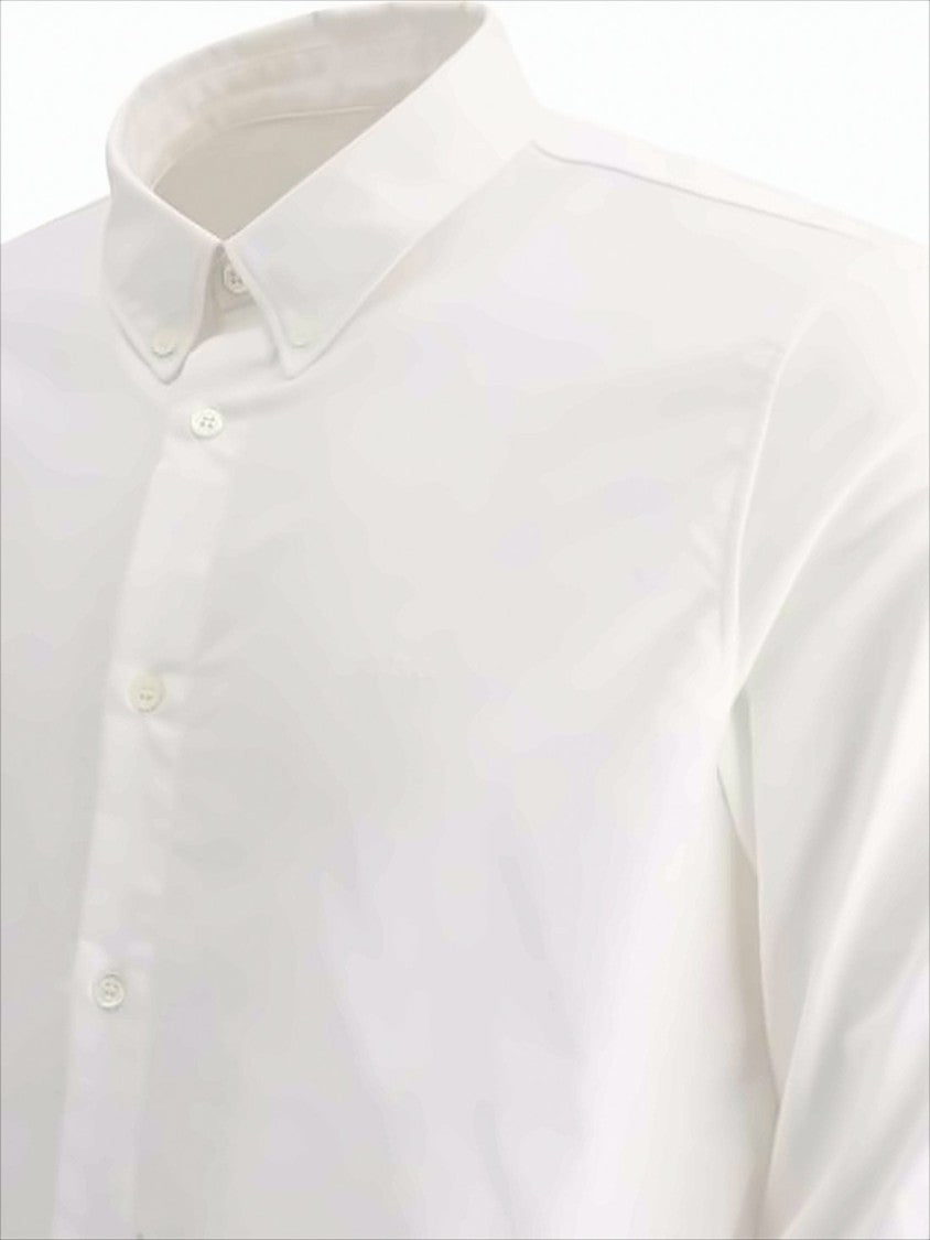 Long-Sleeve White Shirt with Classic Button-Down Collar