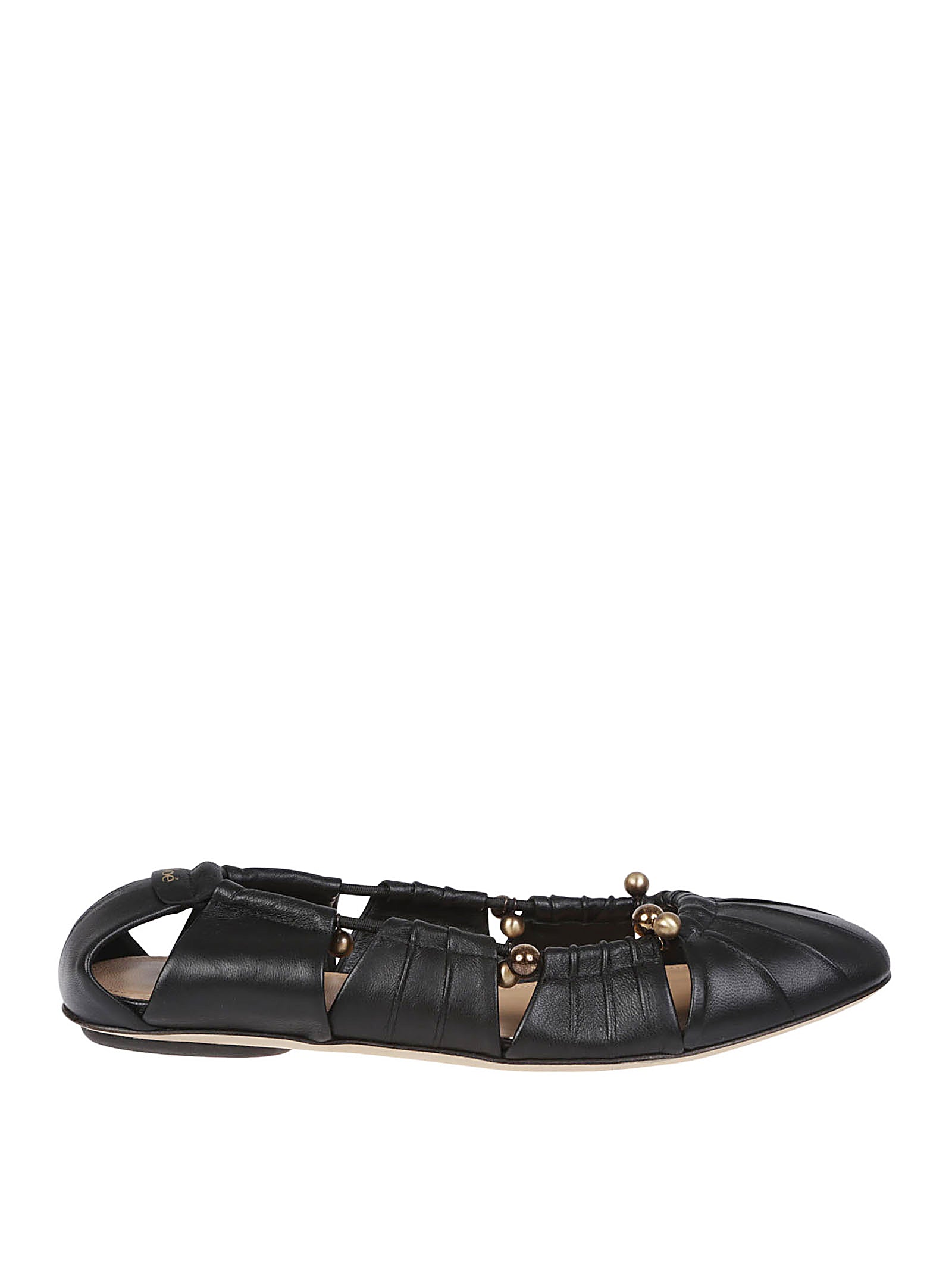 Pleated Black Ballerina Flats