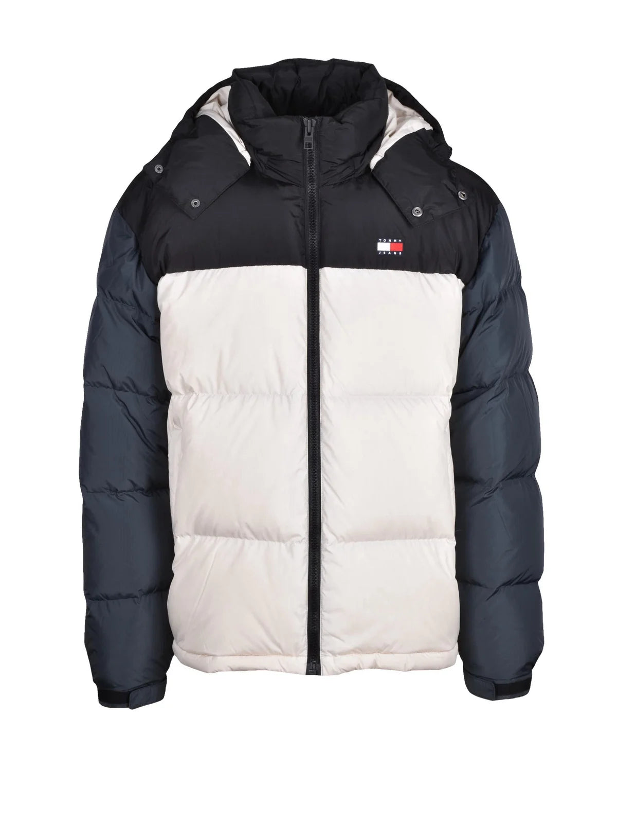 Black/White Polyester Down Men's Two-Tone Jacket