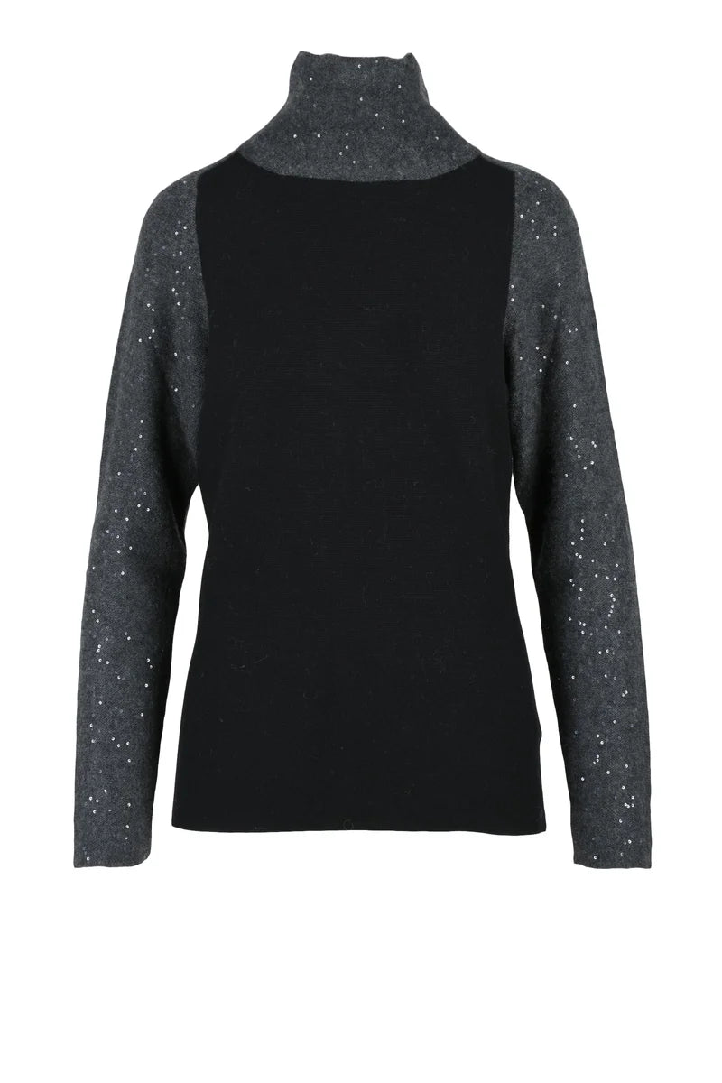Turtleneck Pullover - Black/Grey
