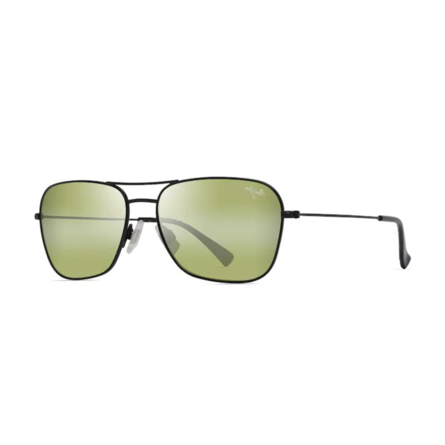 Naauao Double Bridge Metal Frame Sunglasses with Green-tinted Lenses
