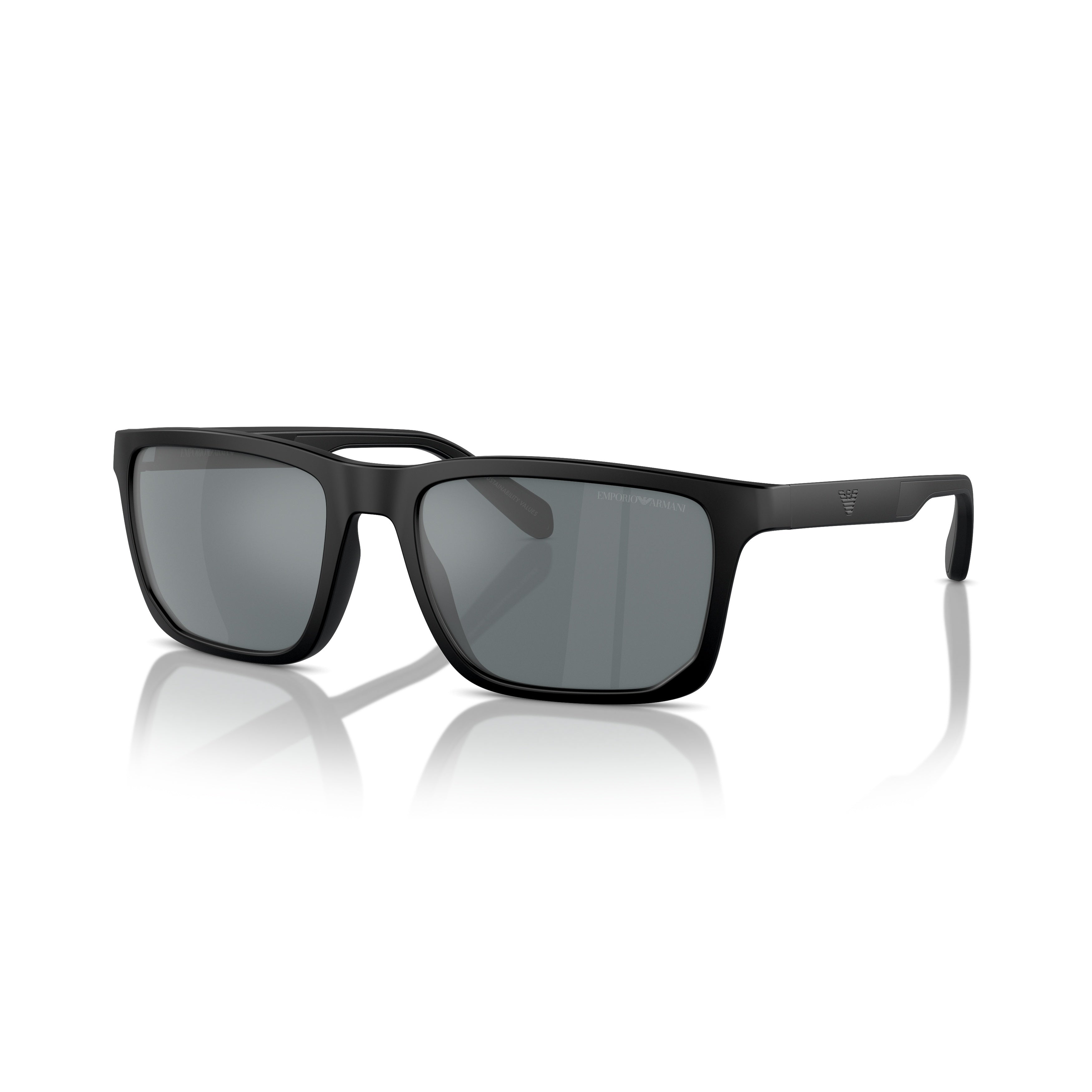 0ea4219 Rectangular Matte Black Sunglasses with Durable Arms