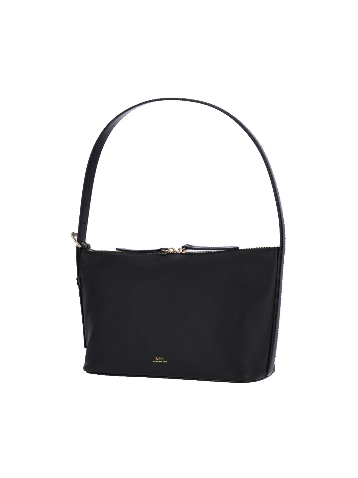 Rectangular Black Leather Shoulder Bag