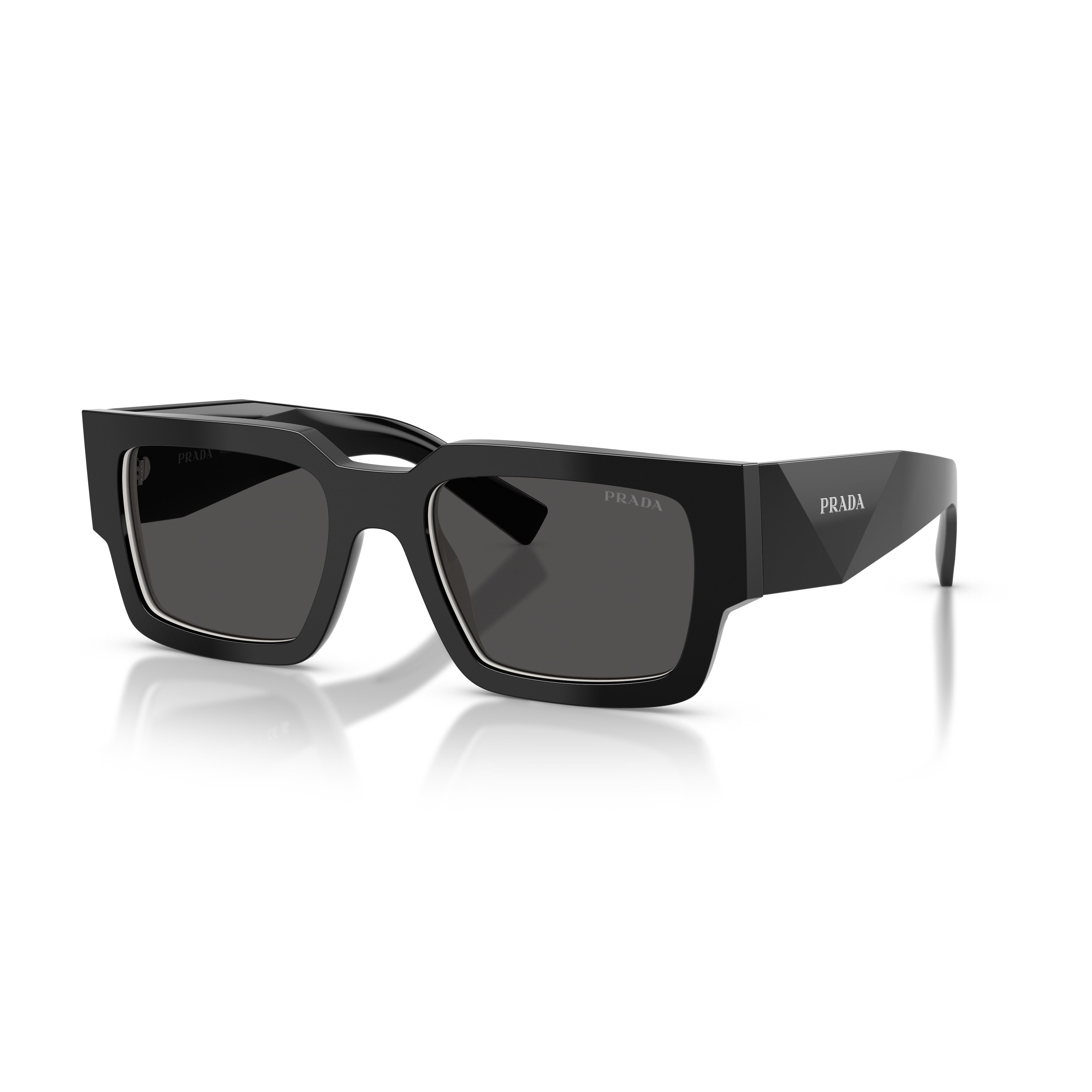 0pr B17s Rectangular Black Acetate Sunglasses