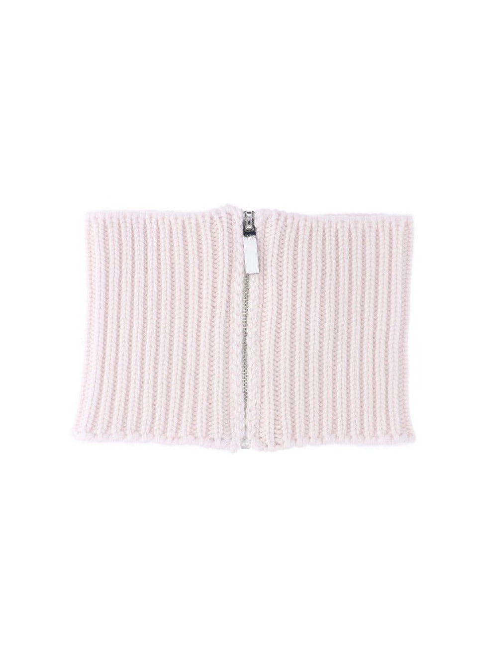 Ribbed Knit Scarf With Zipper Closure