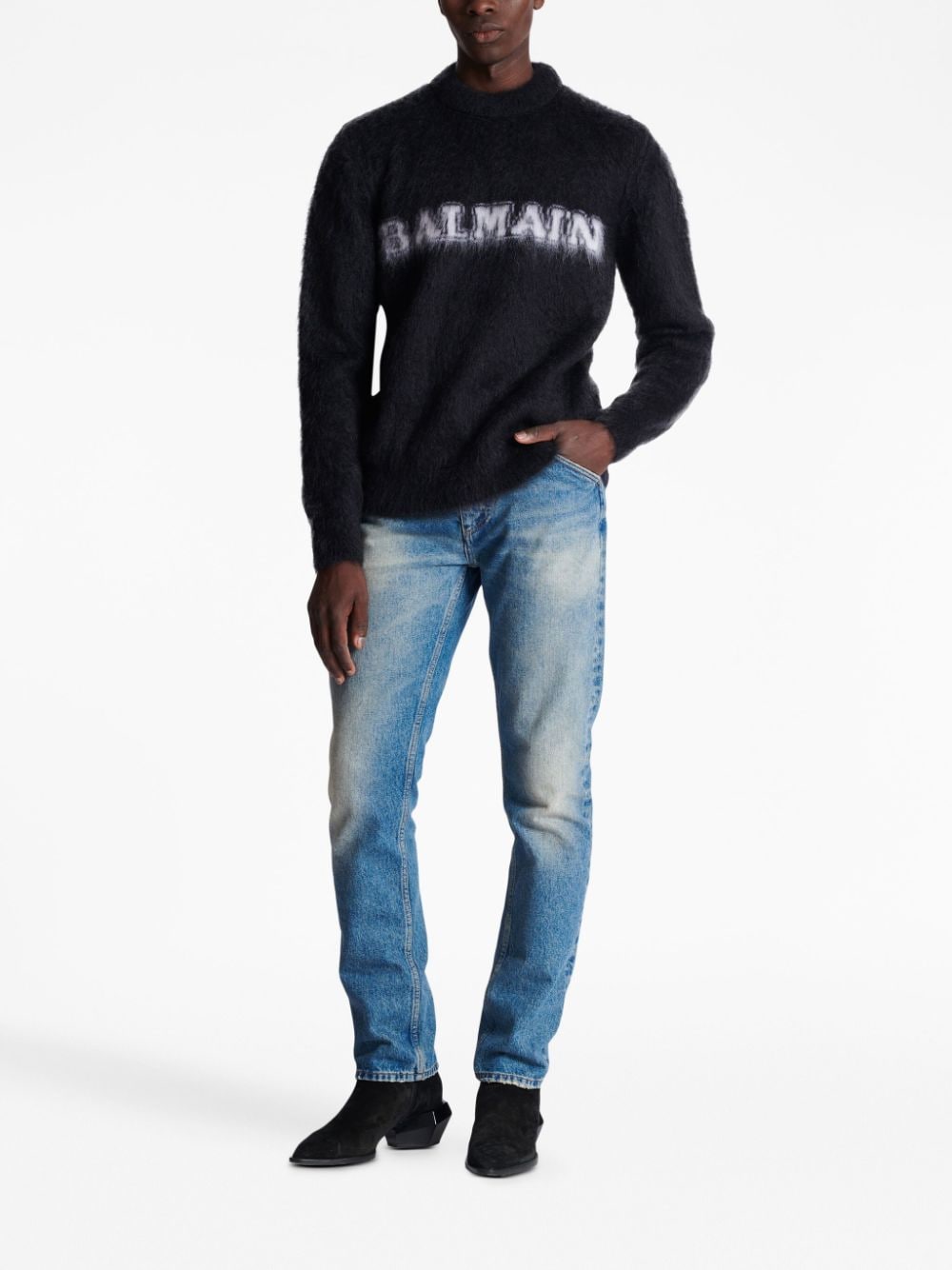 Brushed-Finish Mohair Blend Jumper