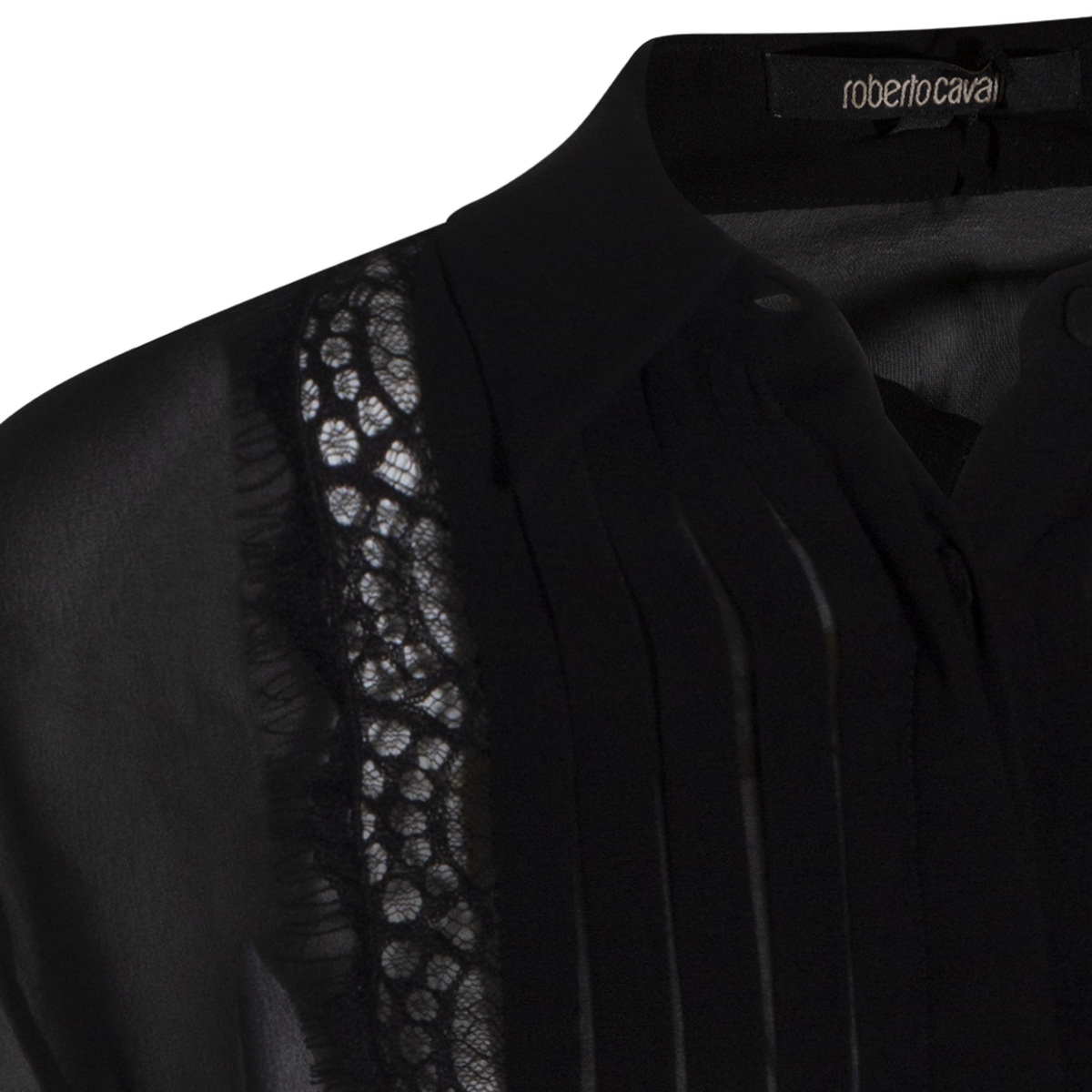 Tailored Black Shirt With Button-Down Front