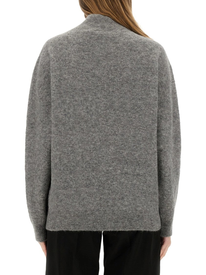 Relaxed Fit Grey Turtleneck Shirt