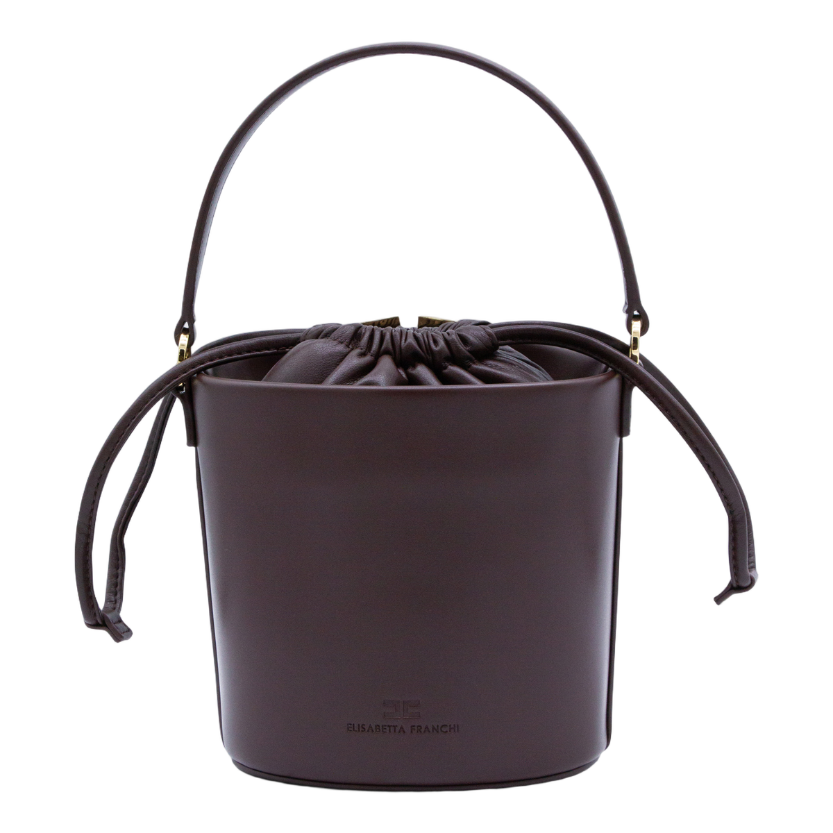 Structured Brown Bucket Bag