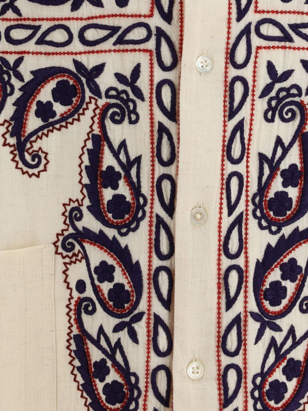 Memento Shirt with Intricate Floral Embroidery