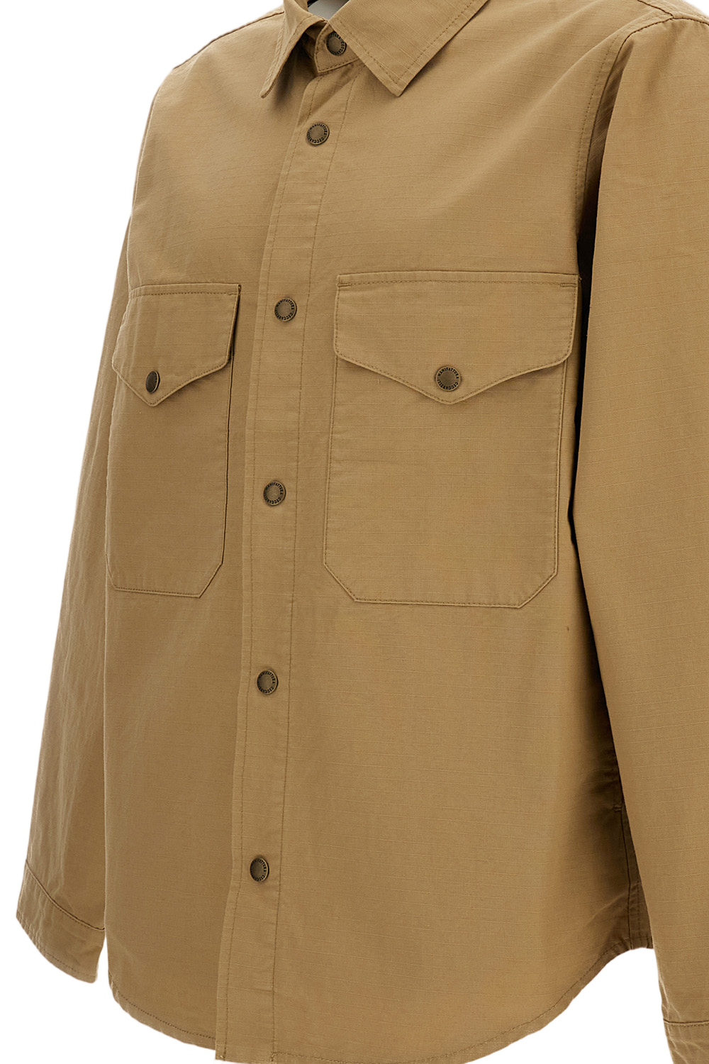 Beige Cotton Rip-Stop Overshirt