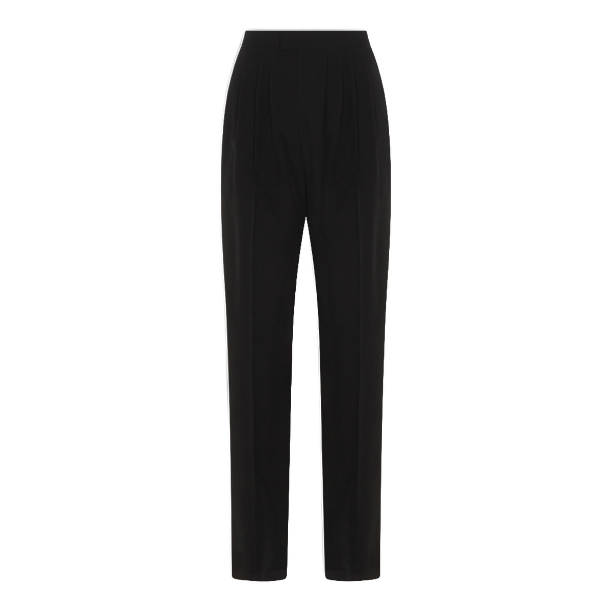 High-Waisted Black Trousers With Subtle Pleats