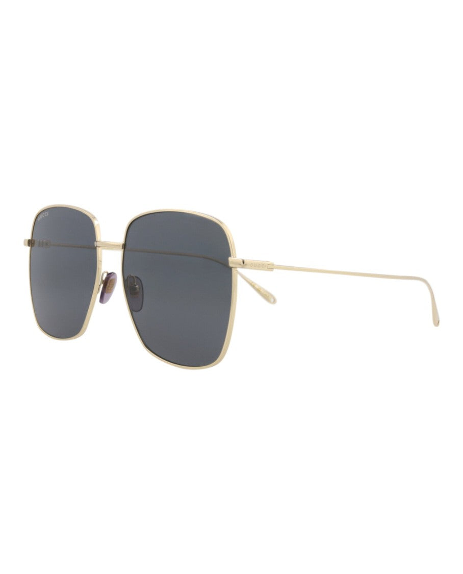 Square-Frame Metal Sunglasses