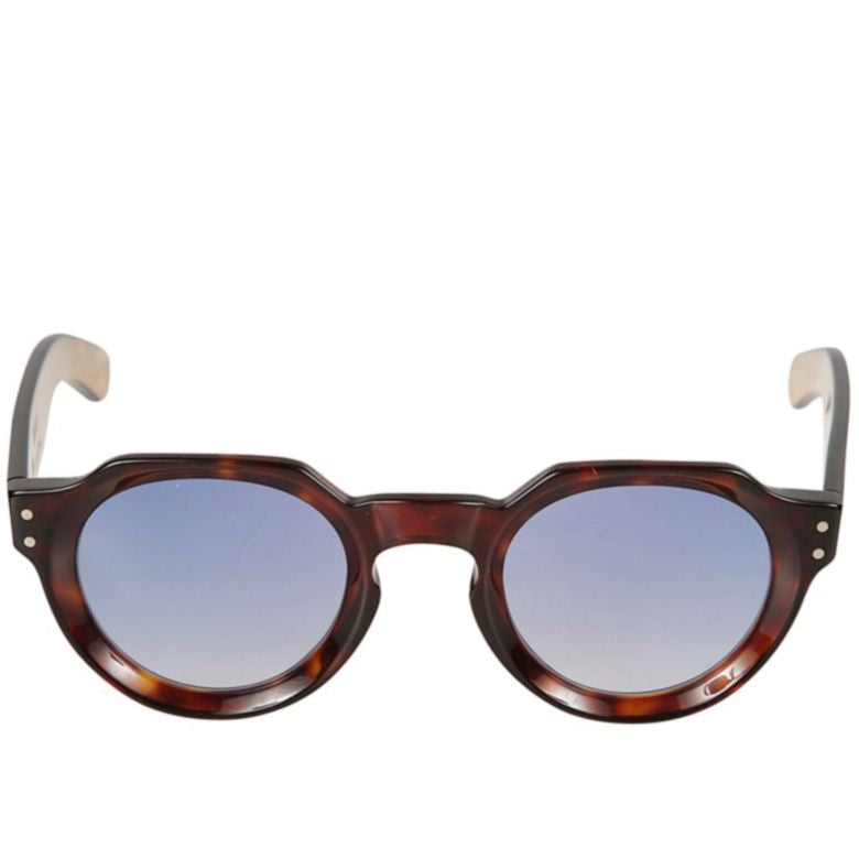Spike Tortoiseshell Patterned Sunglasses with Gradient Blue Lenses