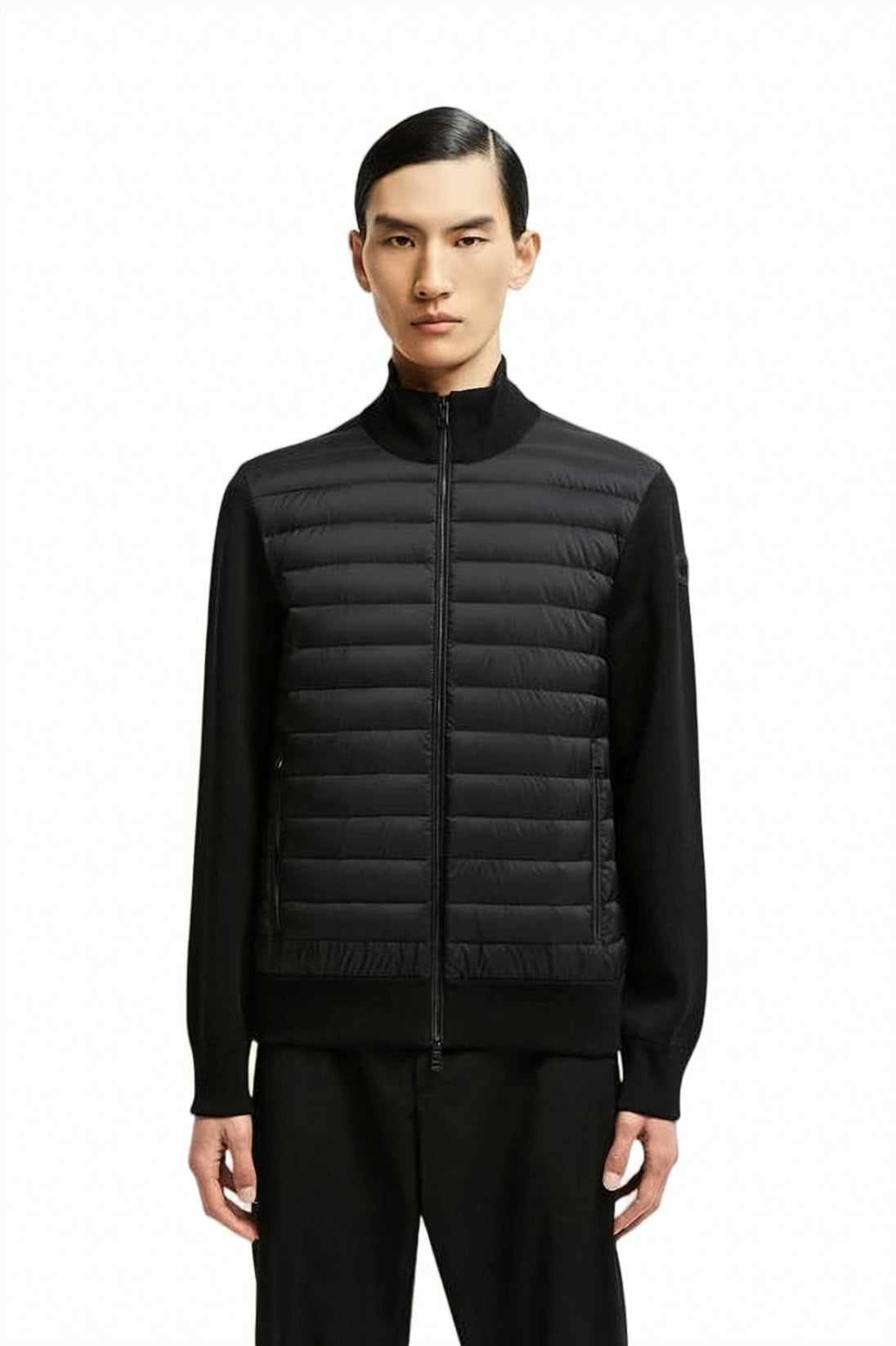 Fitted Black Jacket With Adjustable Waist And Hood