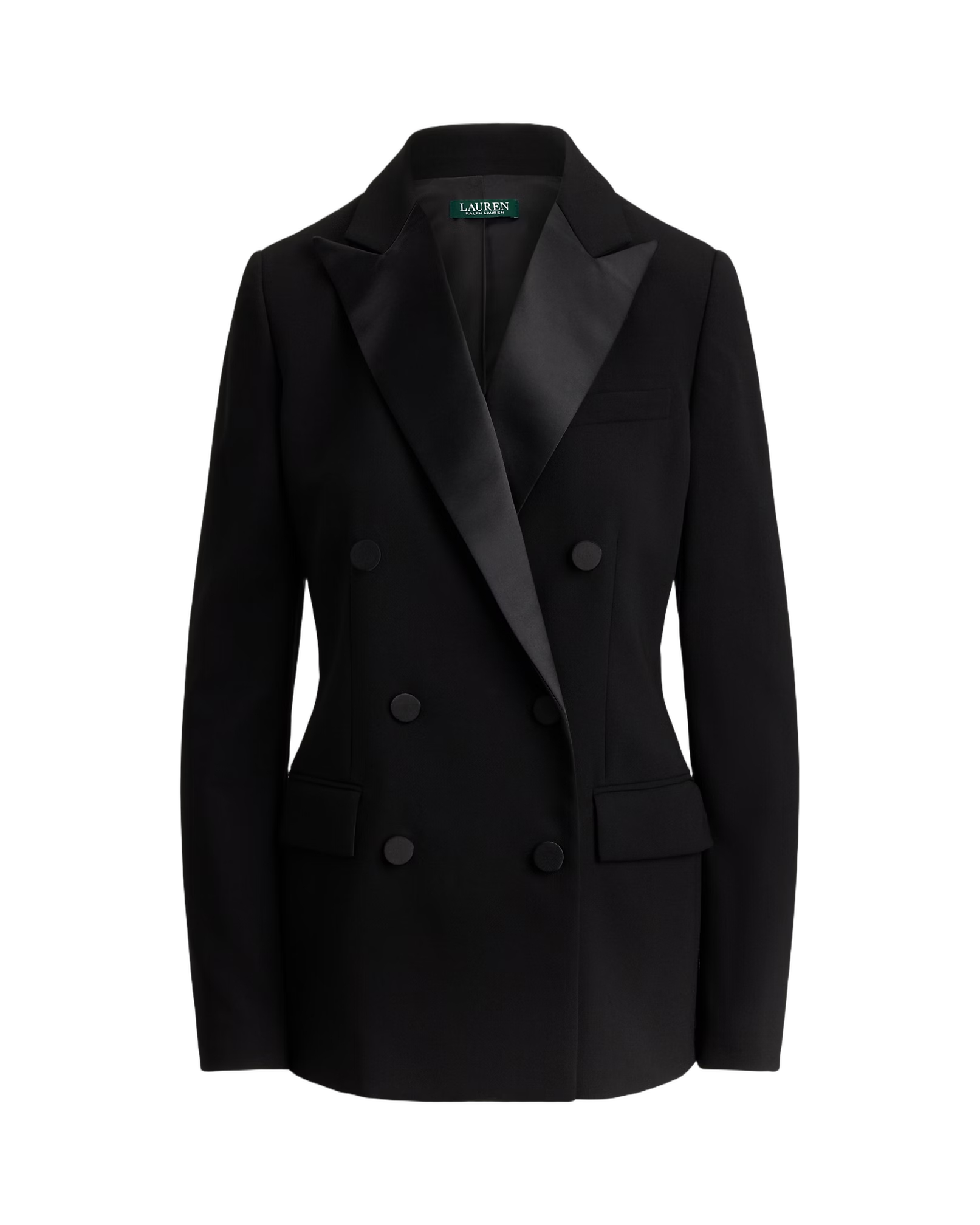 Double-Breasted Blazer With Satin Lapels