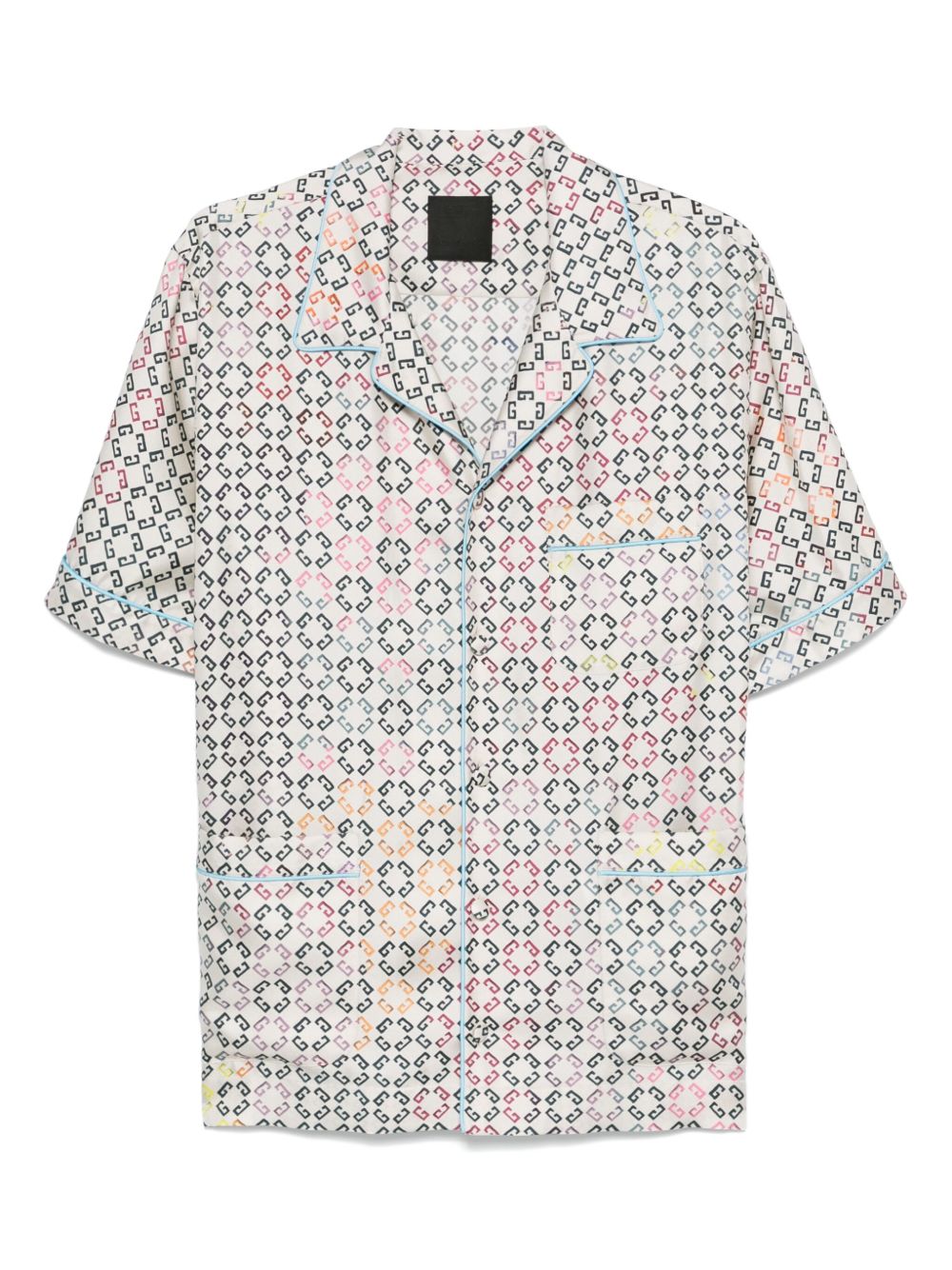 Multicolored Geometric Patterned Ecru Shirt