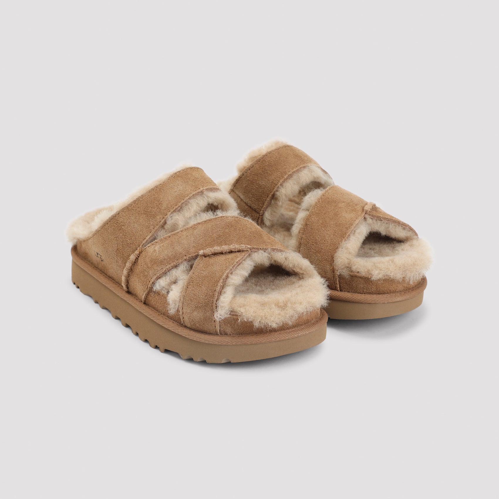 Suede And Shearling Ugg Sandals