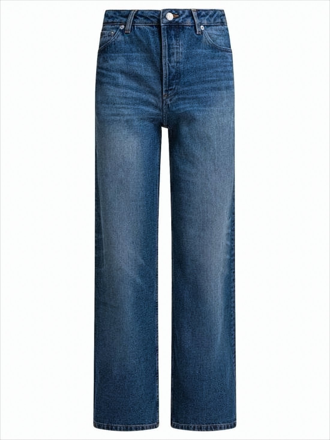 Classic Mid-Rise Straight-Leg Denim Pants