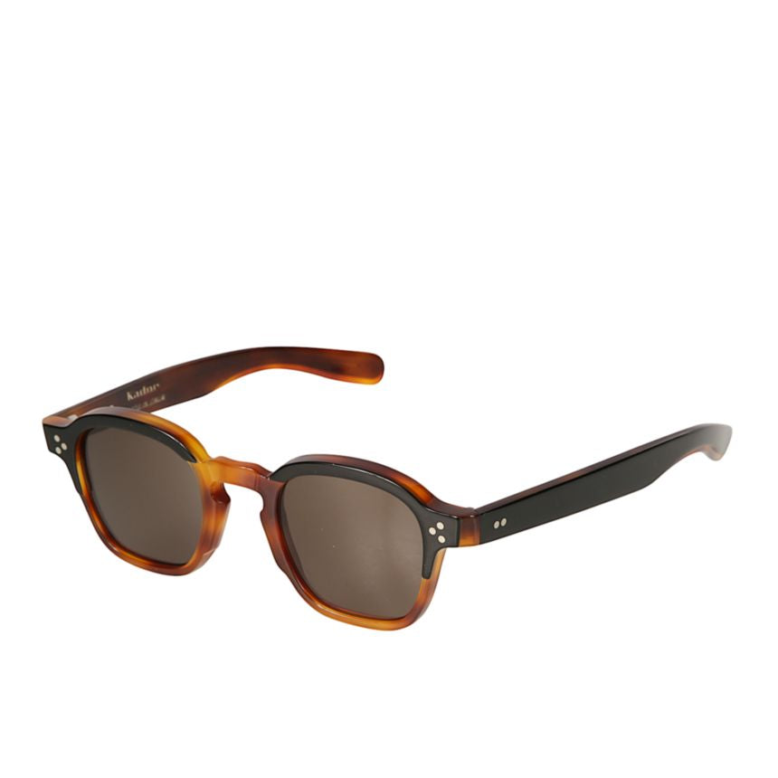 Jack Bold Tortoiseshell-Pattern Square Sunglasses with Dark Rectangular Lenses